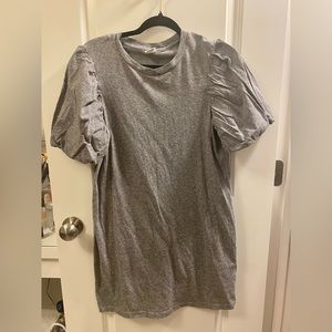 JDY Gray Tunic Dress Top, Puff Sleeves